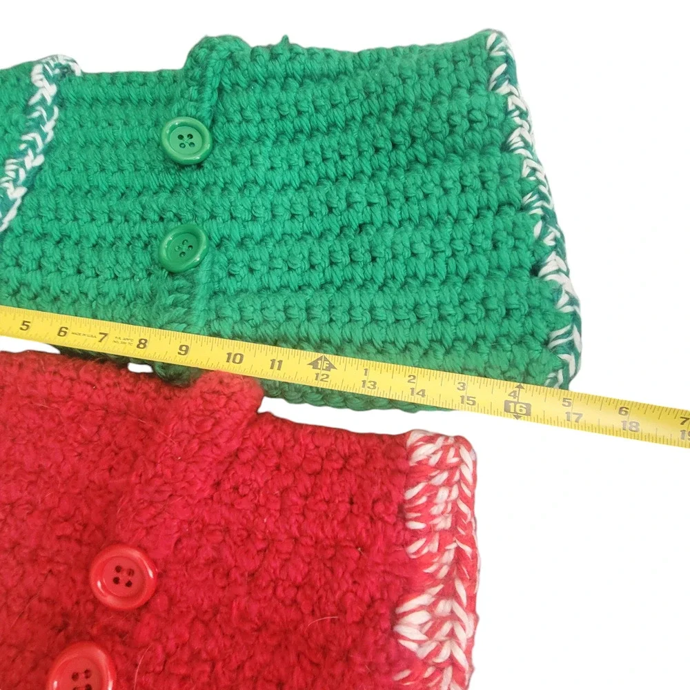 2 Dog Heavy Coats Sweaters Size Med Warm Winter Cable Knit Great for Holdiays